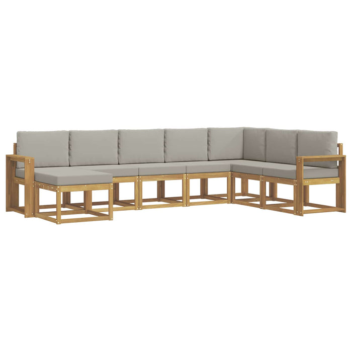Set de canapele de exterior cu pernă 8 pcs Alb și gri deschis WALTI