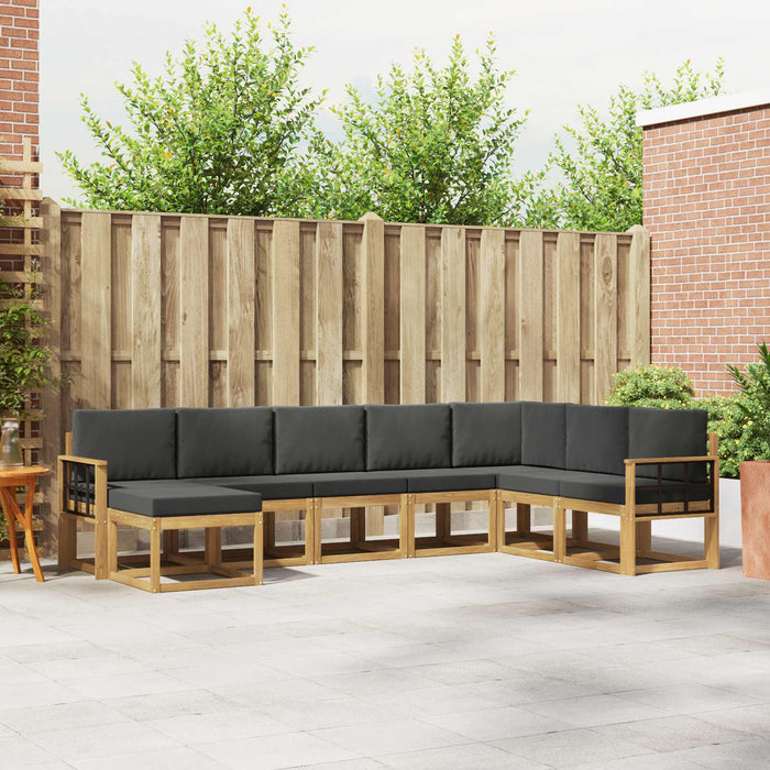 Set de canapele de exterior cu pernă 8 pcs Alb și antracit WALTI