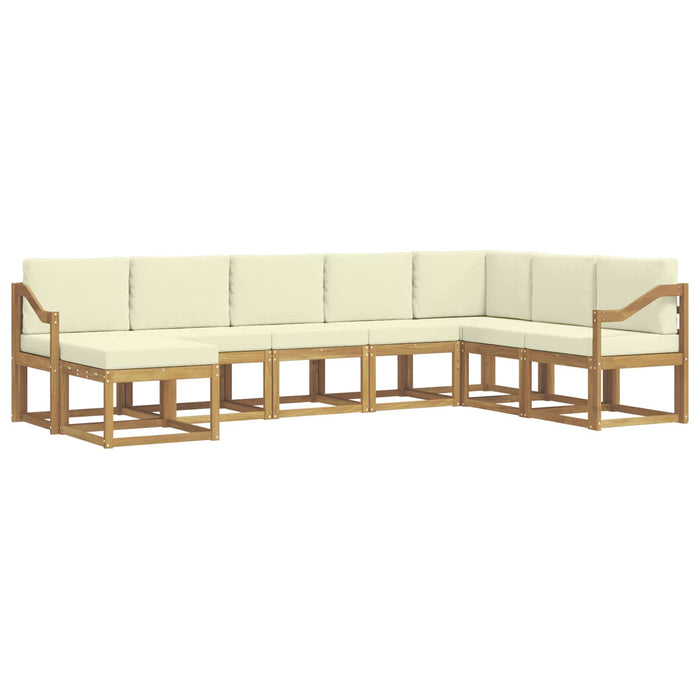 Set de canapele de exterior cu pernă 8 pcs Alb și crem WALTI
