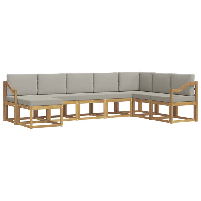 Set de canapele de exterior cu pernă 8 pcs Alb și gri deschis WALTI
