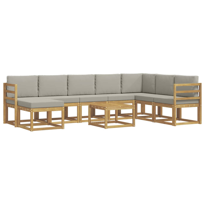 Set de canapele de exterior cu pernă 9 pcs Alb și gri deschis WALTI