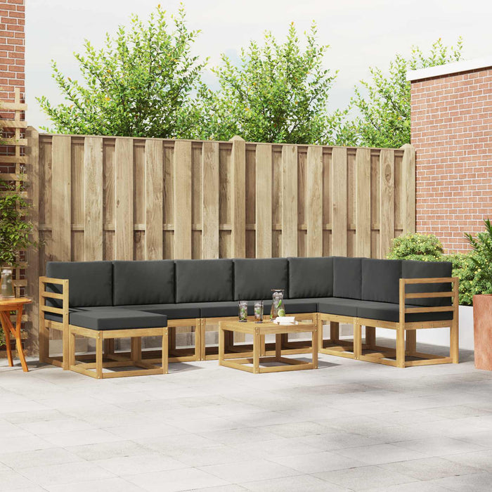 Set de canapele de exterior cu pernă 9 pcs Alb și antracit WALTI