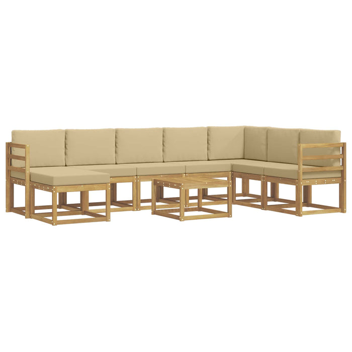 Set de canapele de exterior cu pernă 9 pcs Alb și Bej WALTI