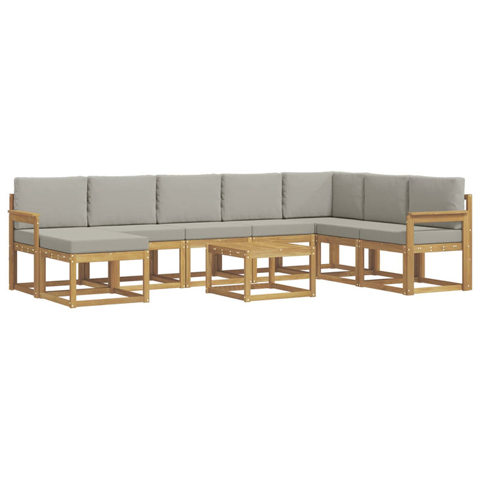 Set de canapele de exterior cu pernă 9 pcs Alb și gri deschis WALTI