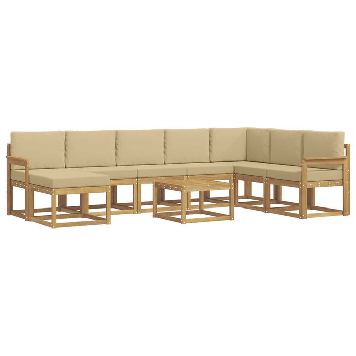 Set de canapele de exterior cu pernă 9 pcs Alb și Bej WALTI