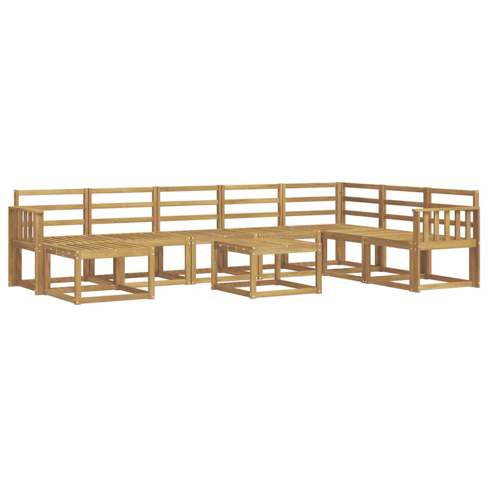 Set de canapele de exterior 9 pcs Alb Lemn Solid de Acacia WALTI