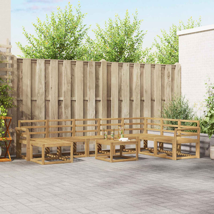 Set de canapele de exterior 9 pcs Alb Lemn Solid de Acacia WALTI
