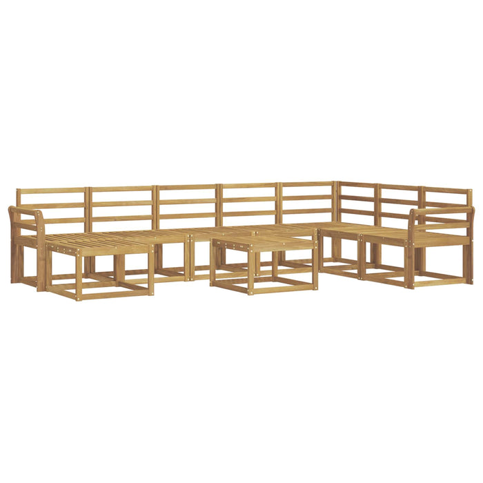 Set de canapele de exterior 9 pcs Alb Lemn Solid de Acacia WALTI