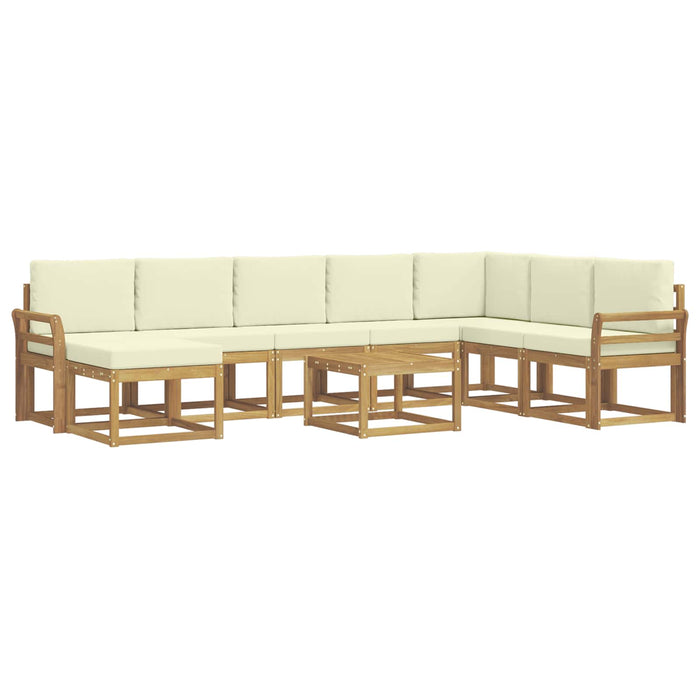 Set de canapele de exterior cu pernă 9 pcs Alb și crem WALTI