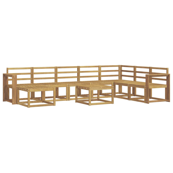 Set de canapele de exterior 9 pcs Alb Lemn Solid de Acacia WALTI