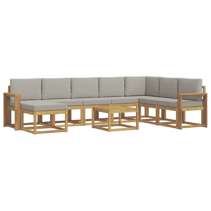 Set de canapele de exterior cu pernă 9 pcs Alb și gri deschis WALTI