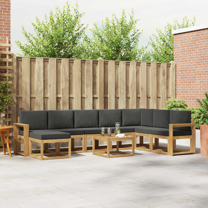 Set de canapele de exterior cu pernă 9 pcs Alb și antracit WALTI