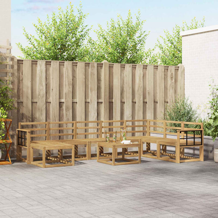 Set de canapele de exterior 9 pcs Alb Lemn Solid de Acacia WALTI