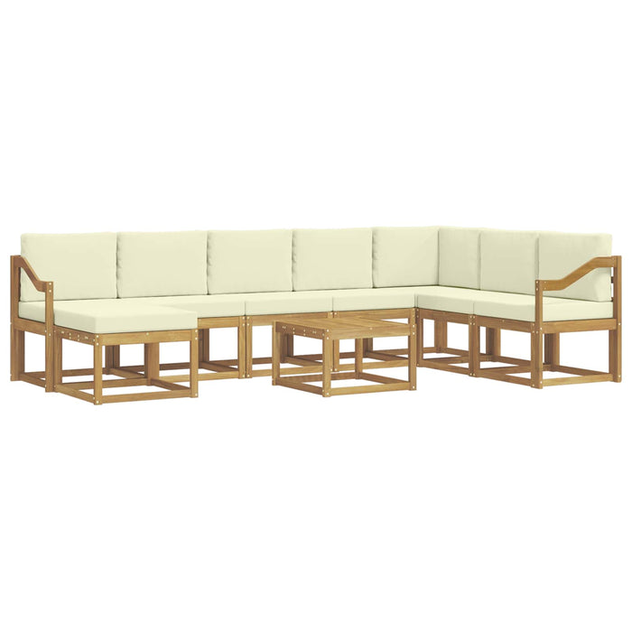 Set de canapele de exterior cu pernă 9 pcs Alb și crem WALTI