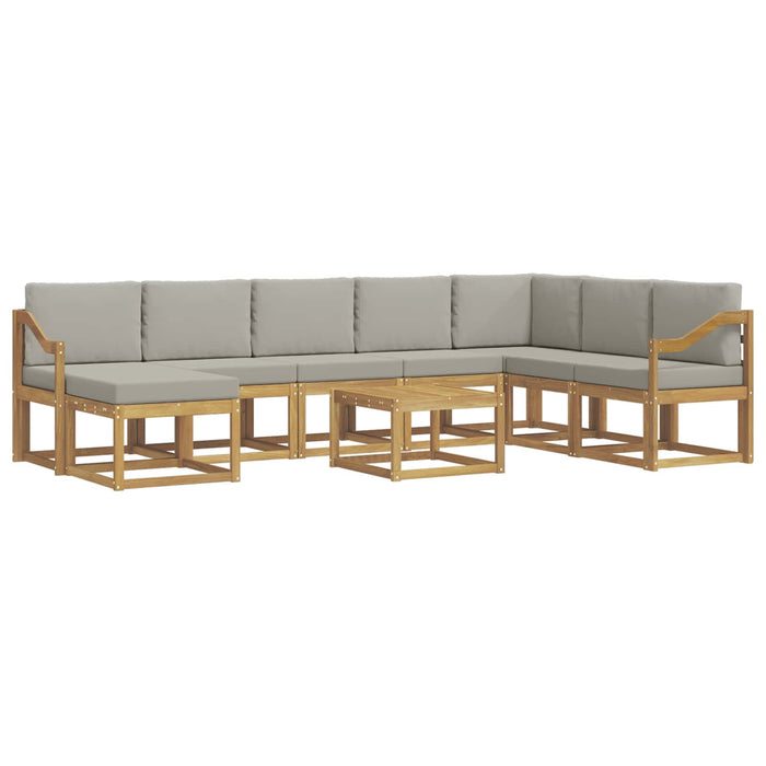 Set de canapele de exterior cu pernă 9 pcs Alb și gri deschis WALTI