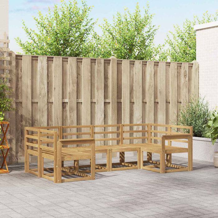 Set de canapele de exterior 6 pcs Alb Lemn Solid de Acacia WALTI