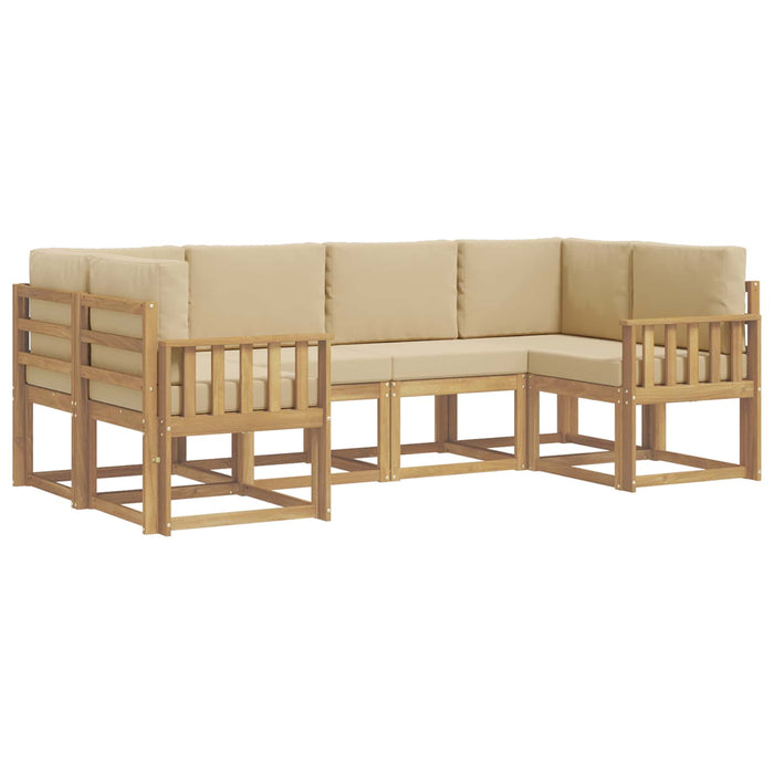 Set de canapele de exterior cu pernă 6 pcs Alb și Bej WALTI