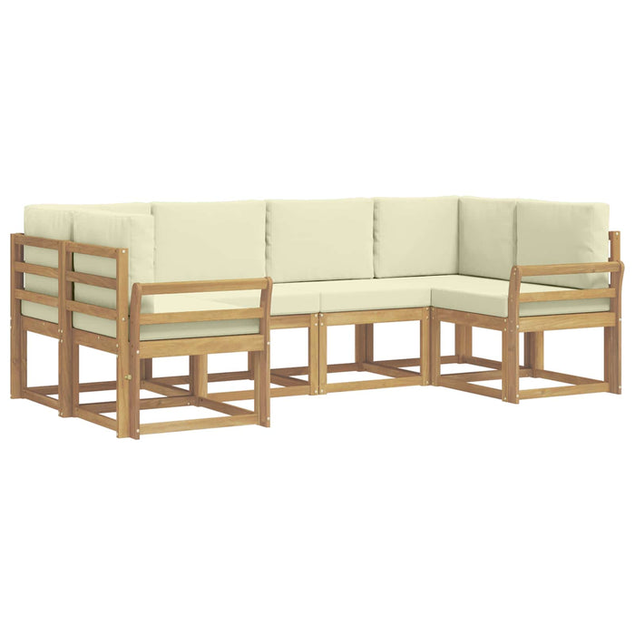 Set de canapele de exterior cu pernă 6 pcs Alb și crem WALTI
