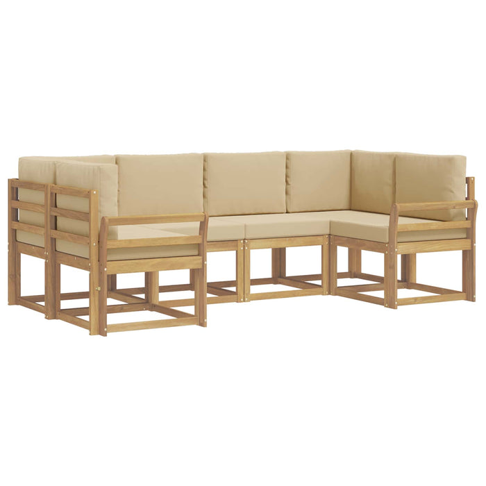 Set de canapele de exterior cu pernă 6 pcs Alb și Bej WALTI