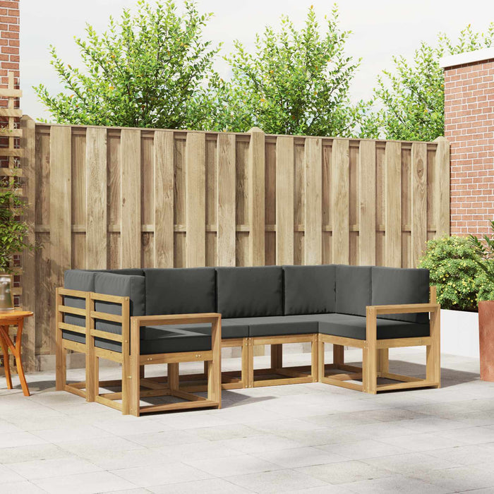 Set de canapele de exterior cu pernă 6 pcs Alb și antracit WALTI