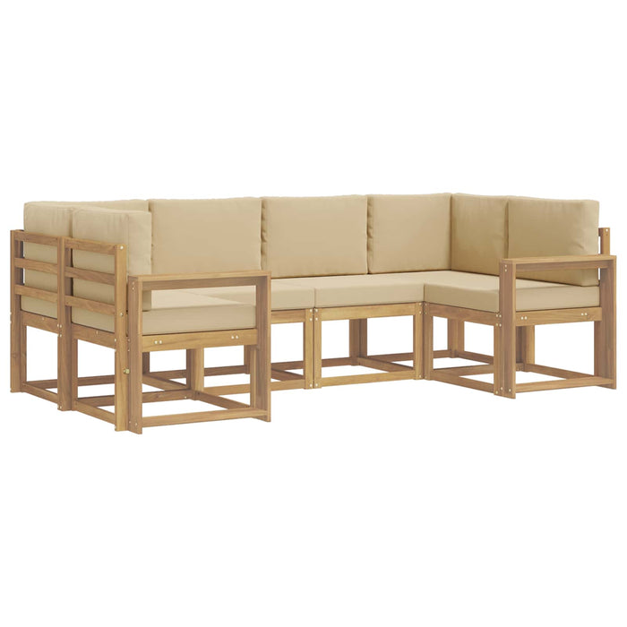 Set de canapele de exterior cu pernă 6 pcs Alb și Bej WALTI