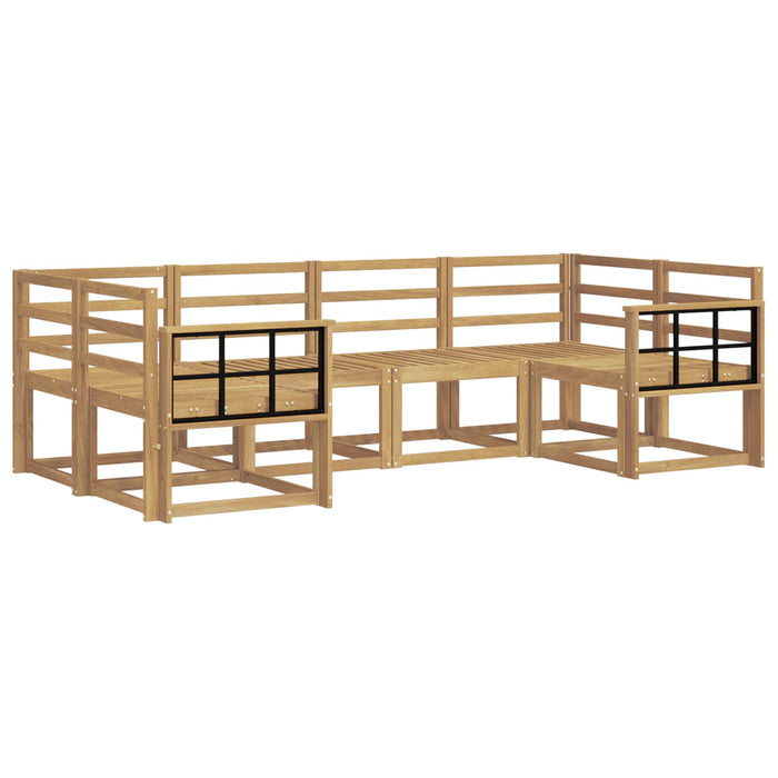 Set de canapele de exterior 6 pcs Alb Lemn Solid de Acacia WALTI