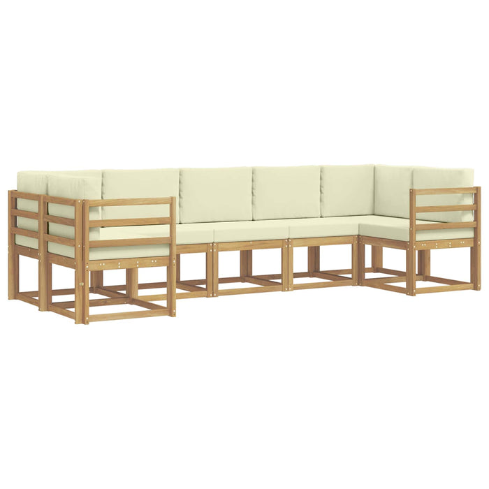 Set de canapele de exterior cu pernă 7 pcs Alb și crem WALTI