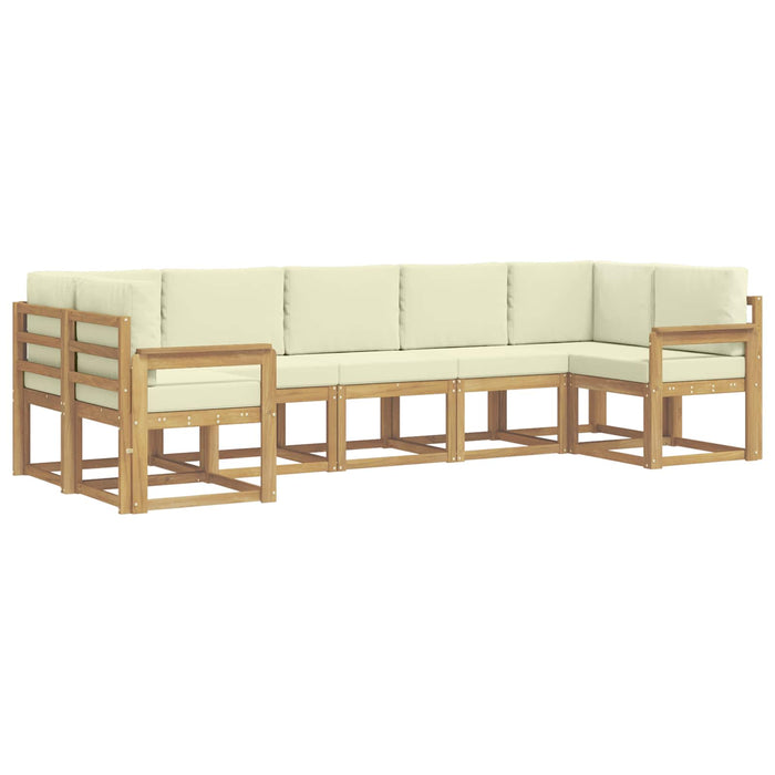 Set de canapele de exterior cu pernă 7 pcs Alb și crem WALTI