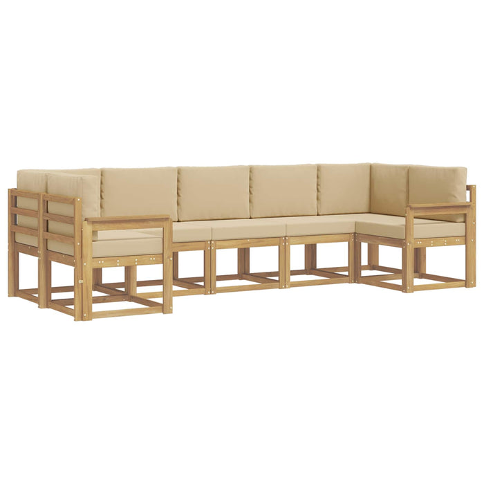 Set de canapele de exterior cu pernă 7 pcs Alb și Bej WALTI
