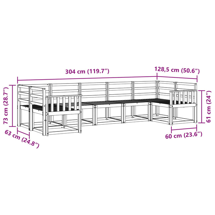 Set de canapele de exterior 7 pcs Alb Lemn Solid de Acacia WALTI