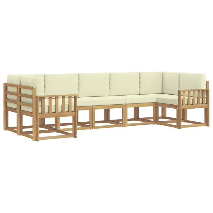 Set de canapele de exterior cu pernă 7 pcs Alb și crem WALTI