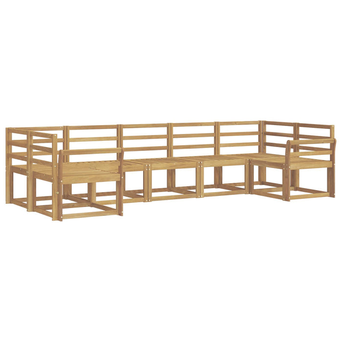 Set de canapele de exterior 7 pcs Alb Lemn Solid de Acacia WALTI