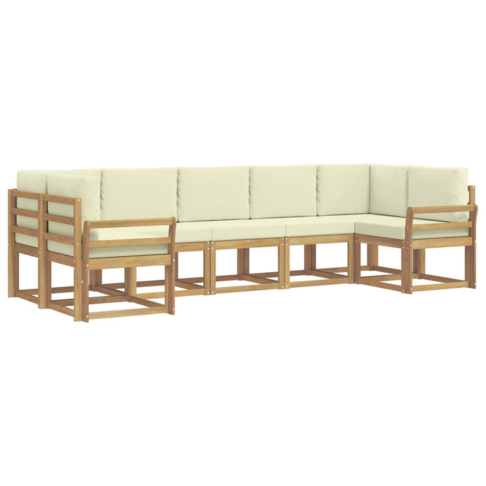 Set de canapele de exterior cu pernă 7 pcs Alb și crem WALTI