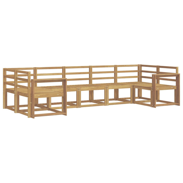 Set de canapele de exterior 7 pcs Alb Lemn Solid de Acacia WALTI