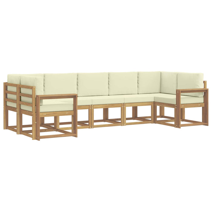 Set de canapele de exterior cu pernă 7 pcs Alb și crem WALTI