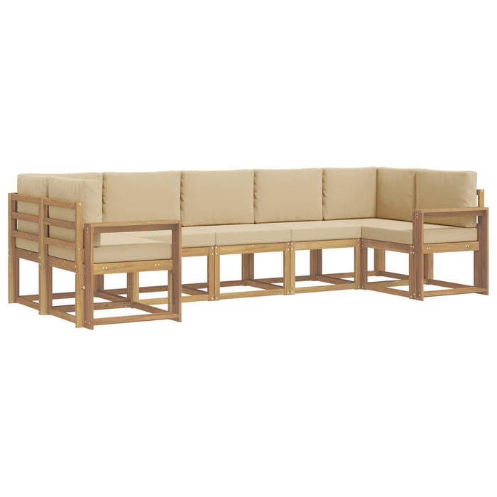 Set de canapele de exterior cu pernă 7 pcs Alb și Bej WALTI