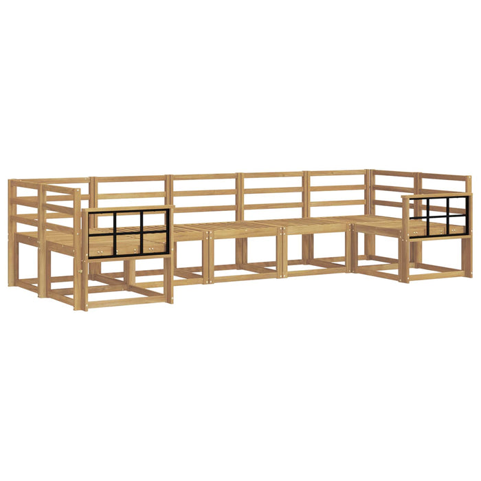 Set de canapele de exterior 7 pcs Alb Lemn Solid de Acacia WALTI