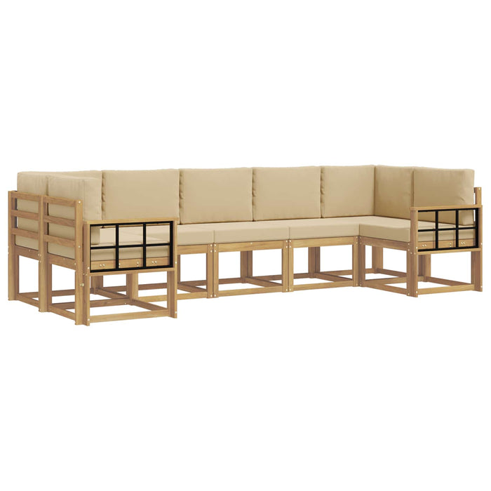 Set de canapele de exterior cu pernă 7 pcs Alb și Bej WALTI