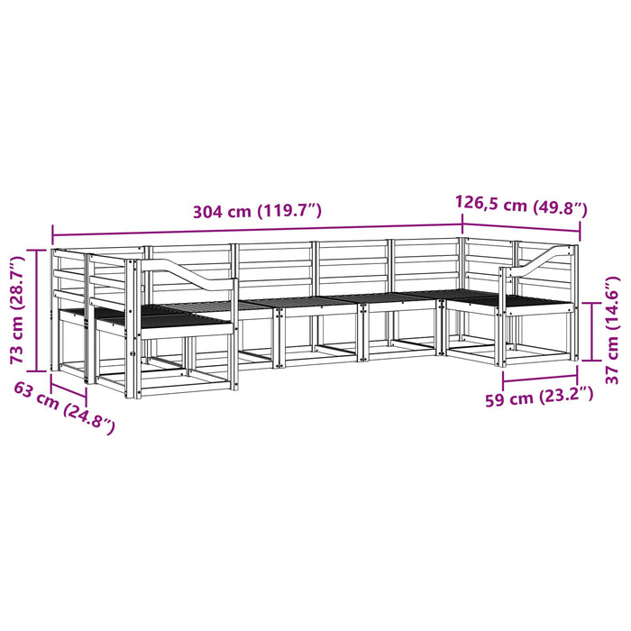 Set de canapele de exterior 7 pcs Alb Lemn Solid de Acacia WALTI