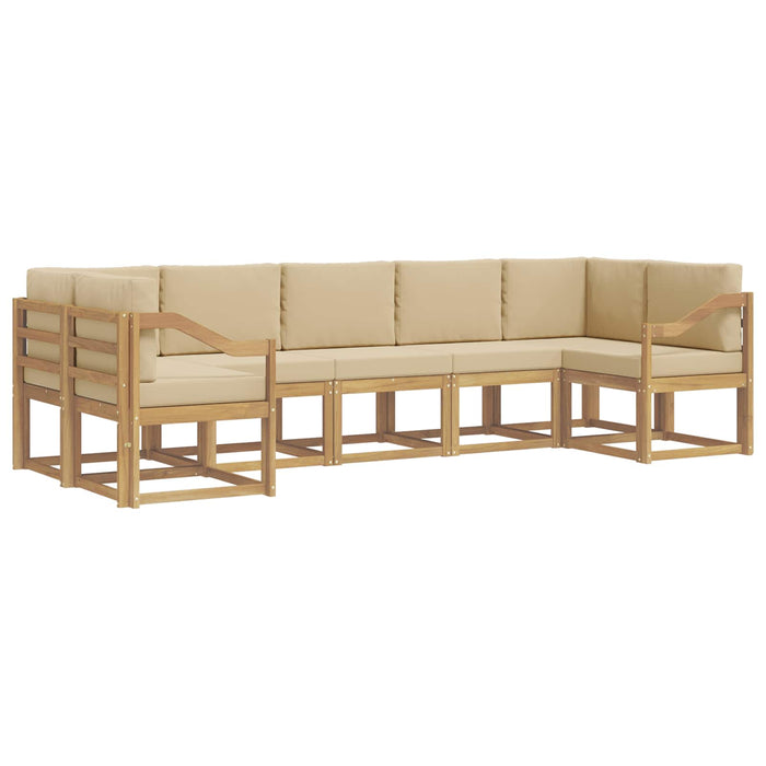 Set de canapele de exterior cu pernă 7 pcs Alb și Bej WALTI