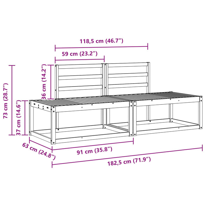 Set de canapele de exterior 2 pcs Alb 182,5 x 63 x 73 cm WALTI