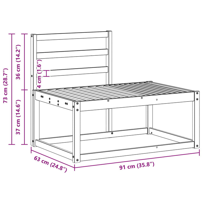 Set de canapele de exterior 2 pcs Alb 182,5 x 63 x 73 cm WALTI