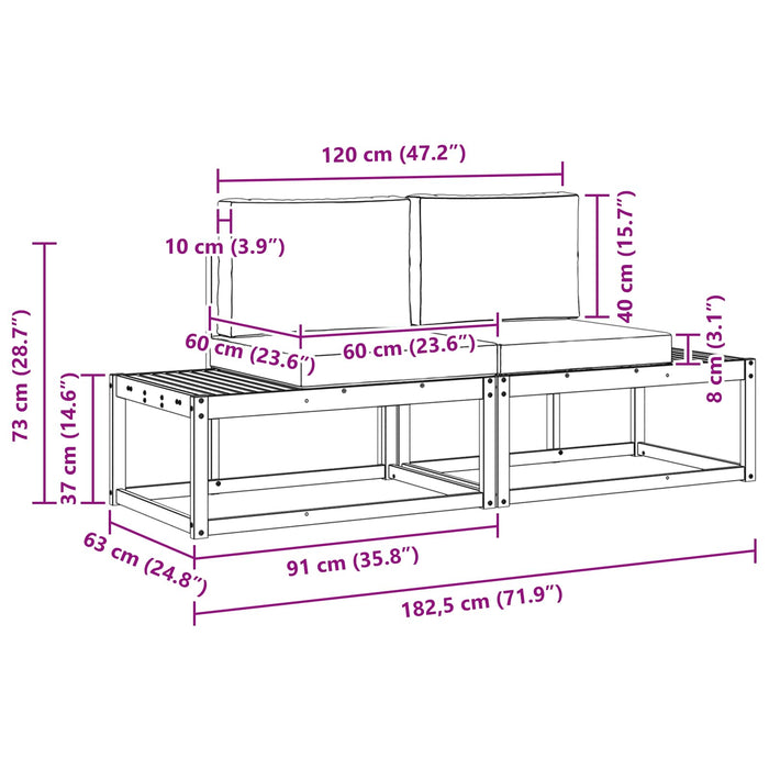 Set de canapele de exterior 2 pcs Alb și antracit Poliester WALTI