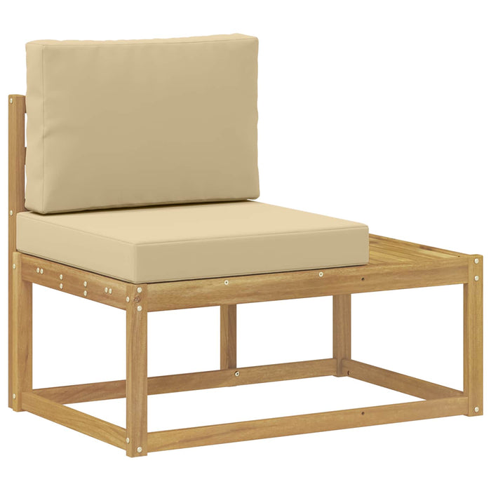 Set de canapele de exterior cu pernă 2 pcs Alb și Bej Poliester WALTI