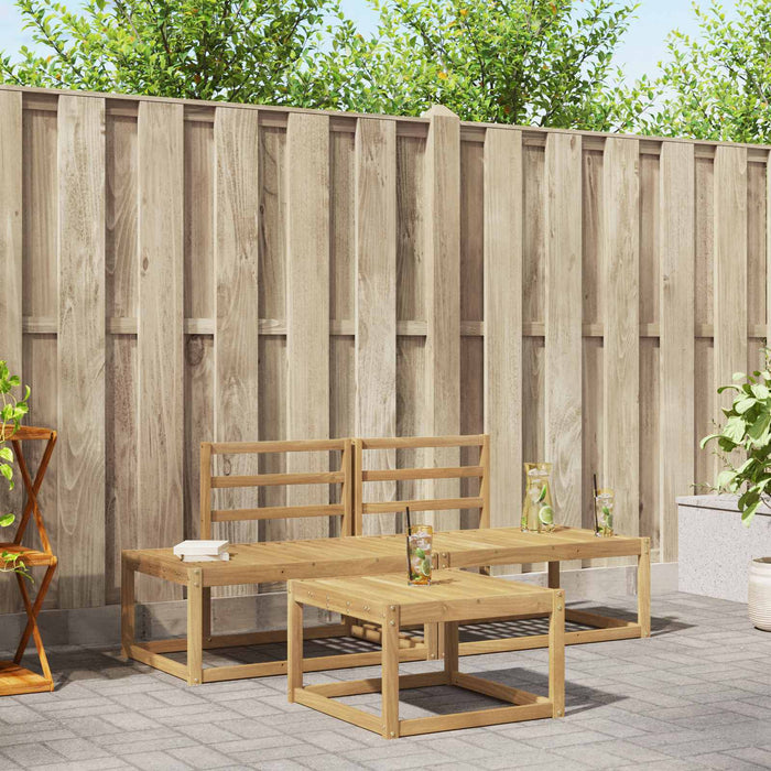 Set de canapele de exterior 3 pcs Alb Lemn Solid de Acacia WALTI
