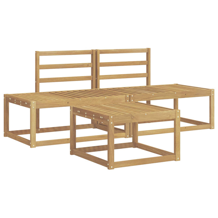 Set de canapele de exterior 3 pcs Alb Lemn Solid de Acacia WALTI