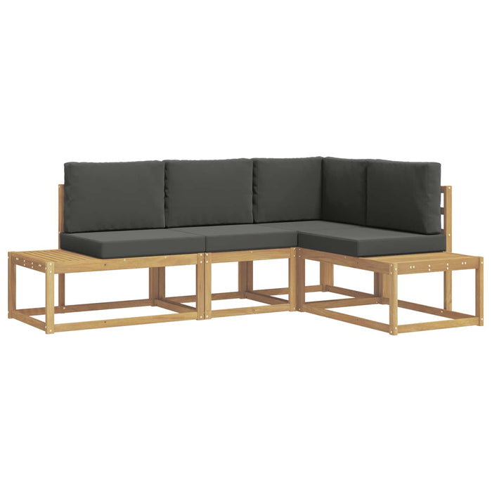 Set de canapele de exterior 3 Bucată Alb și antracit Poliester - WALTI WALTI