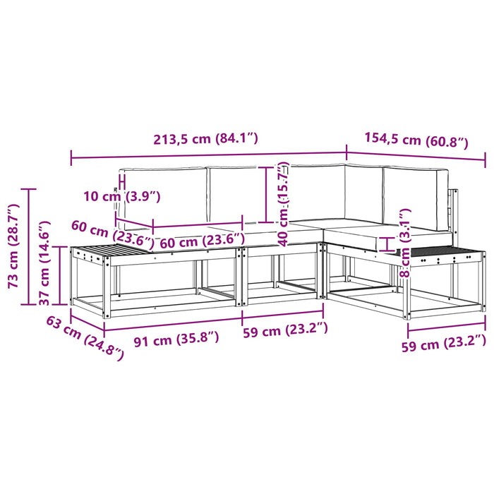 Set de canapele de exterior 3 Bucată Alb și Bej Poliester - WALTI WALTI