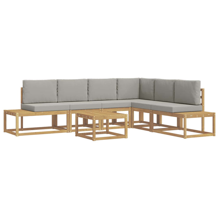 Set de canapele de exterior cu pernă 7 Bucată Alb WALTI
