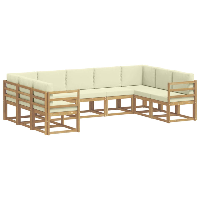 Set de canapele de exterior cu pernă 9 pcs Alb și crem WALTI